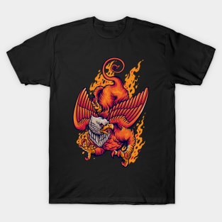Mythical eagle head Chinese creature symbol culture vintage T-Shirt